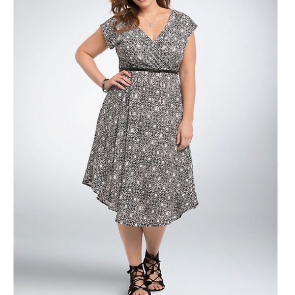 geo print midi dress